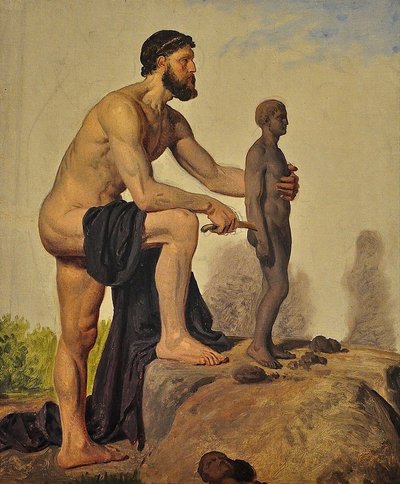 Prometheus Creating Man in Clay by Constantin Hansen